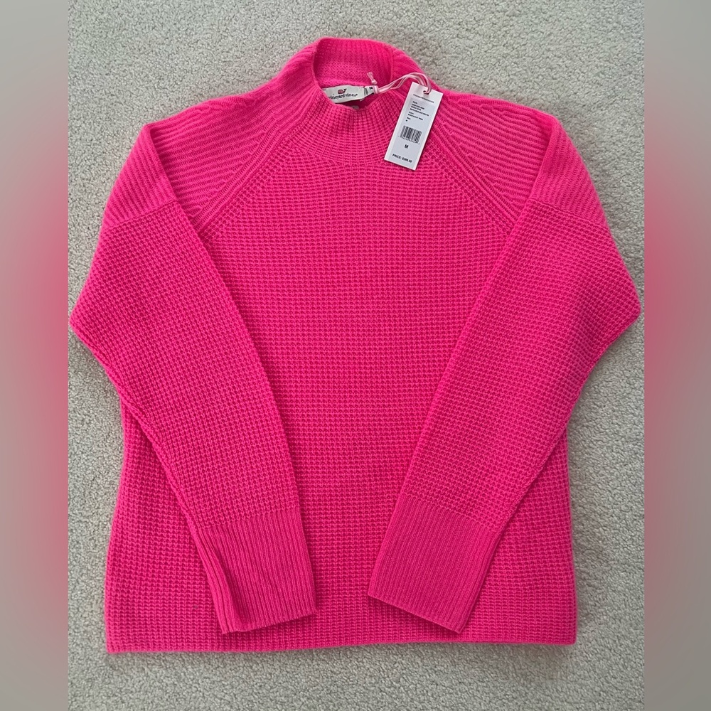 Vineyard Vines Cashmere Waffle Mock Neck Sweater.  New.  Medium